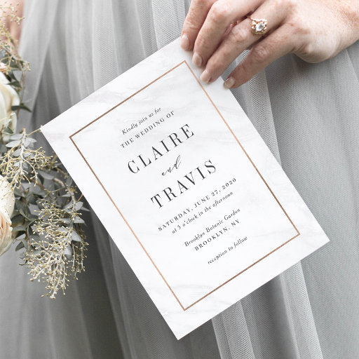Marble Deluxe Wedding Invitation Suite