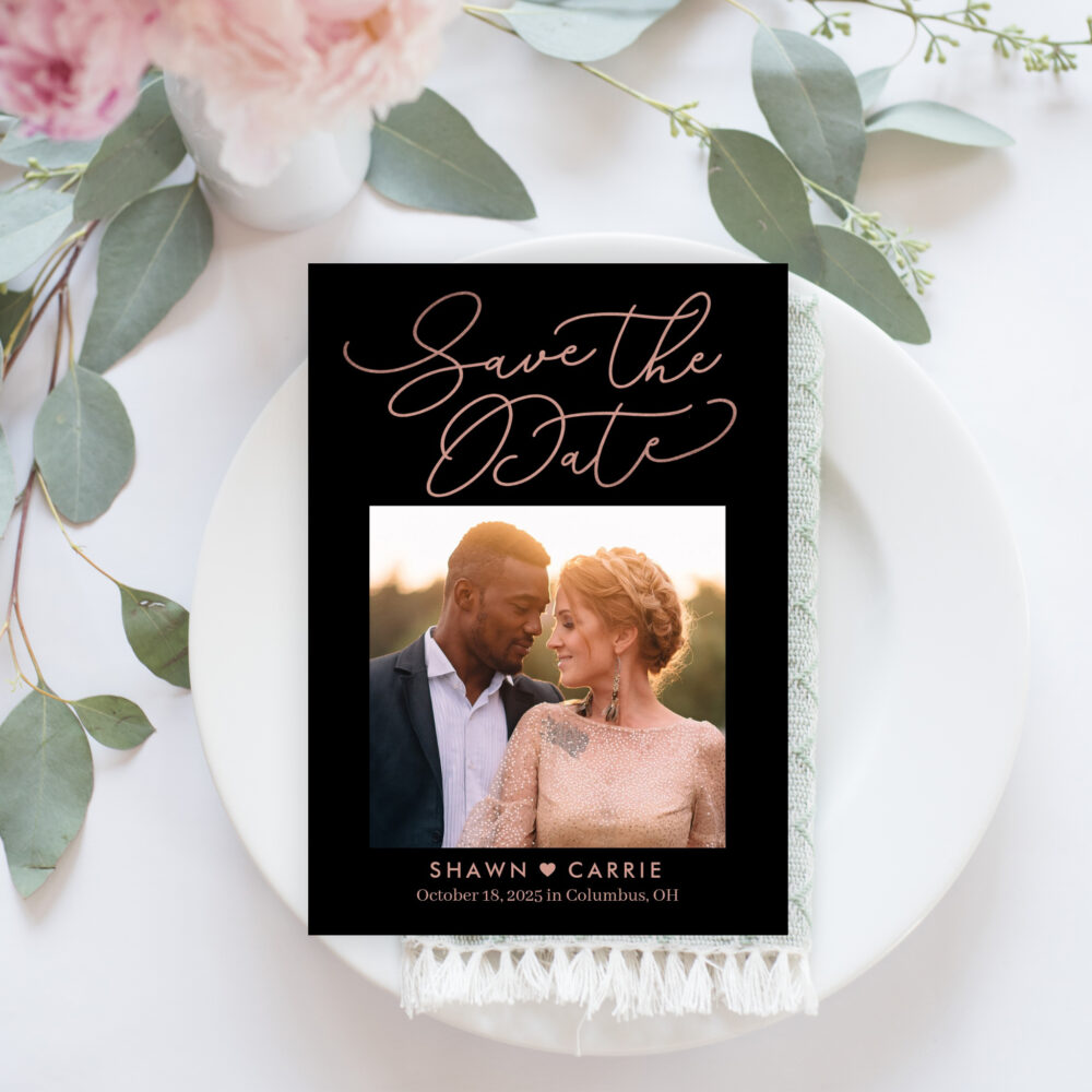 Simple Message Modern Photo Save The Date Card