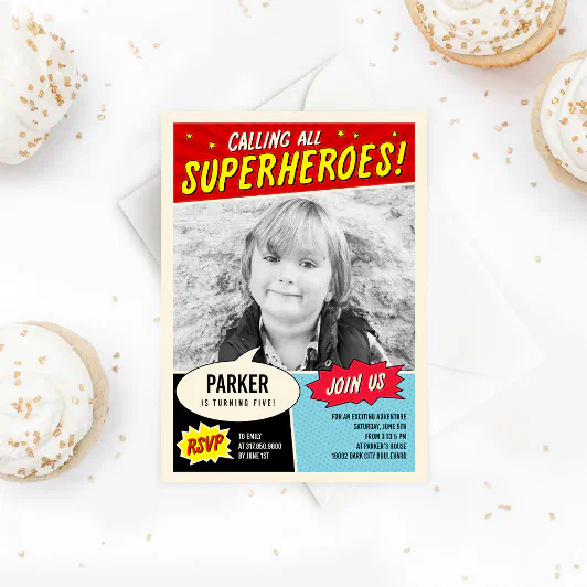 Superhero Birthday Party Invitation