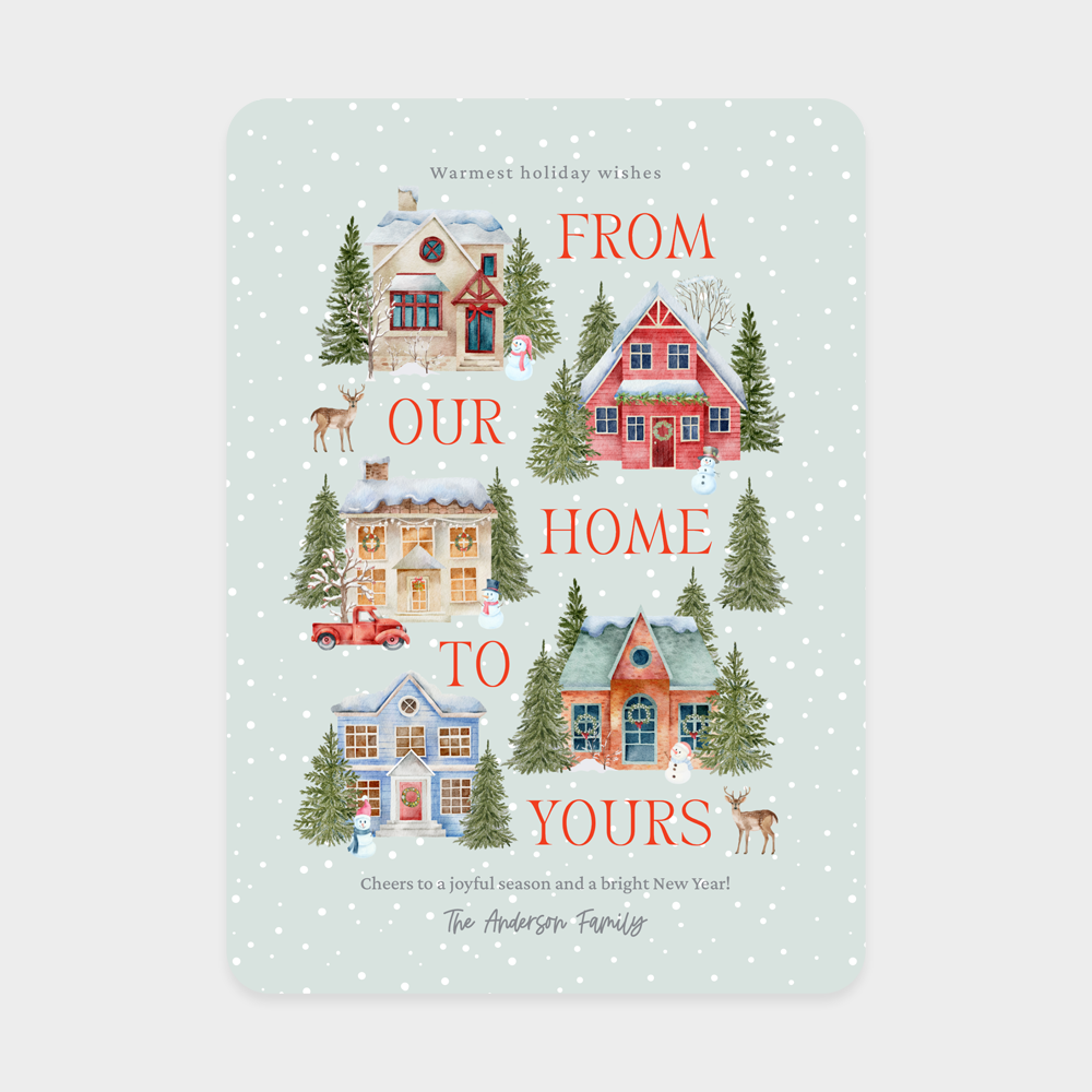 Cozy Homes No Photo Holiday Cards