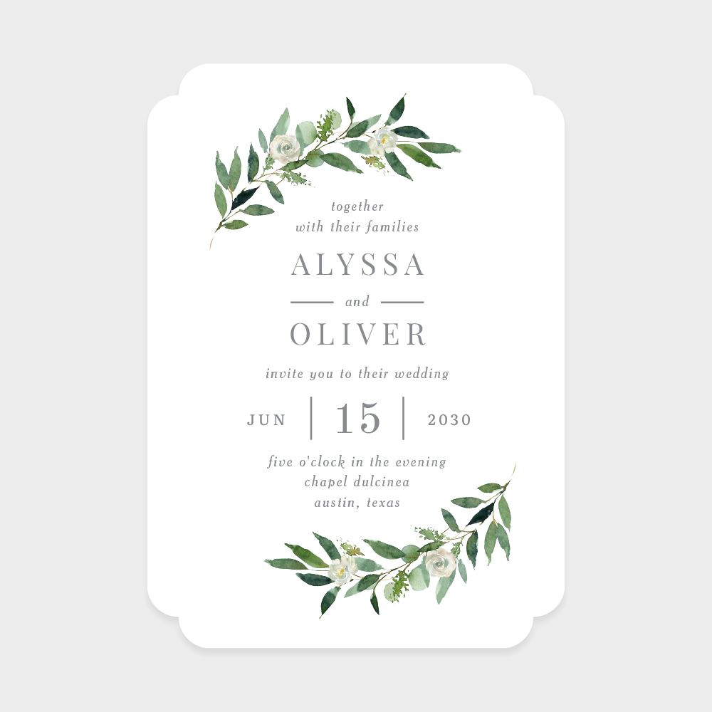 Romantic Greenery Wedding Invitation