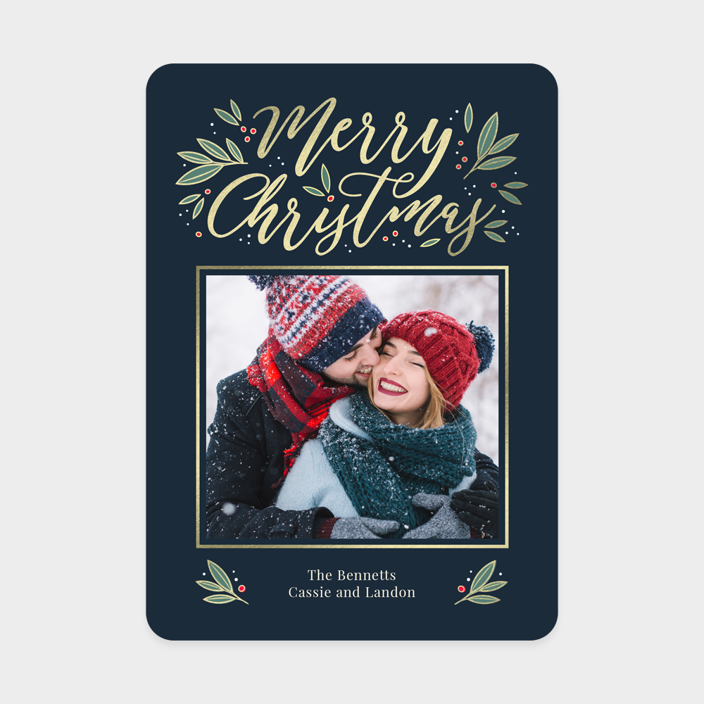 Seasonal Glow Christmas Photo Card