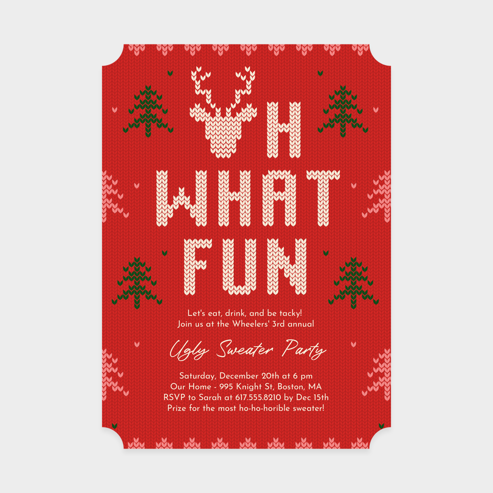 Ugly Christmas Sweater Party Invitation