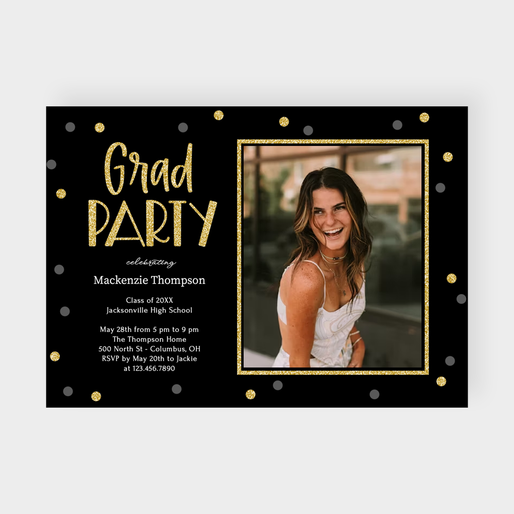 Fun Confetti Graduation Invitation
