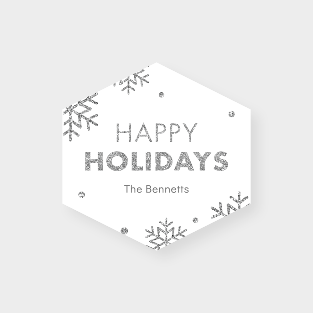 Happy Holidays Faux Glitter Holiday Party Coasters