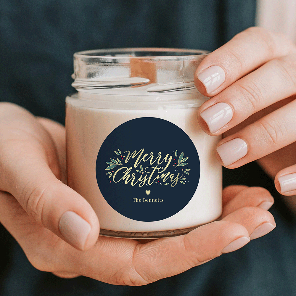 Seasonal Glow Christmas Gift Stickers