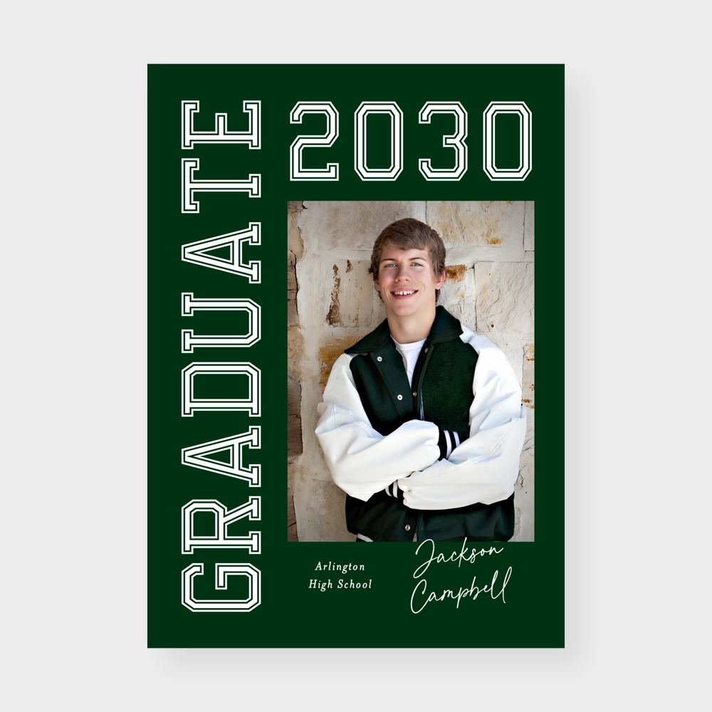 Varsity Letters Graduation Announcement Green