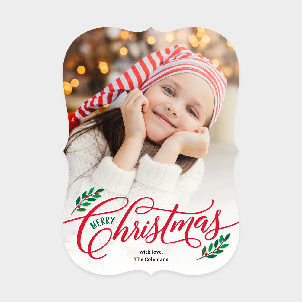 Christmas Branches Holiday Photo Cards