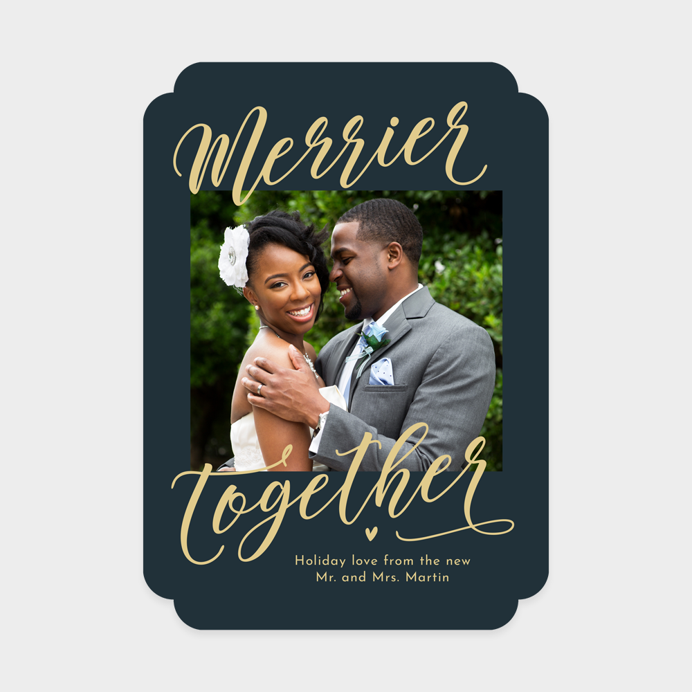 Merrier Together Newlywed Holiday Card