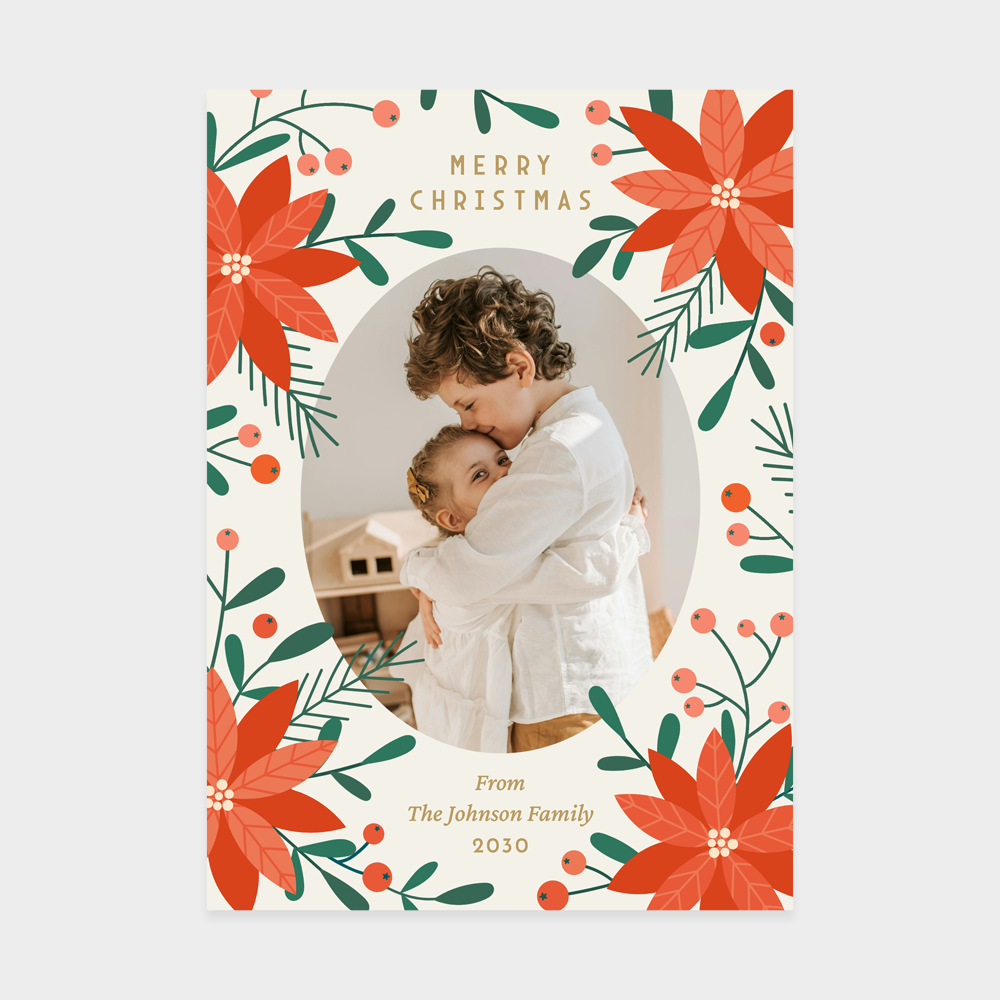Vibrant Blooms Photo Holiday Cards